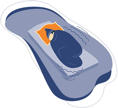 Illustration Of A Man Freezing In The Bed