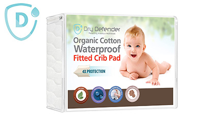 GRT 2 Pack Waterproof Crib Mattress Protector, Quilted Baby Mattress Cover  Fitted Deep Pocket from 4 up to 9, Extra Soft Breathable & Noiseless