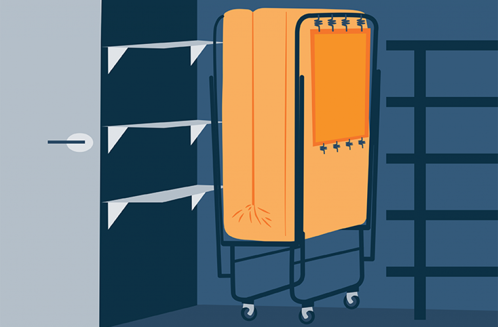Illustration Of A Folded Rollaway Bed In A Small Storage Room 1024x673 