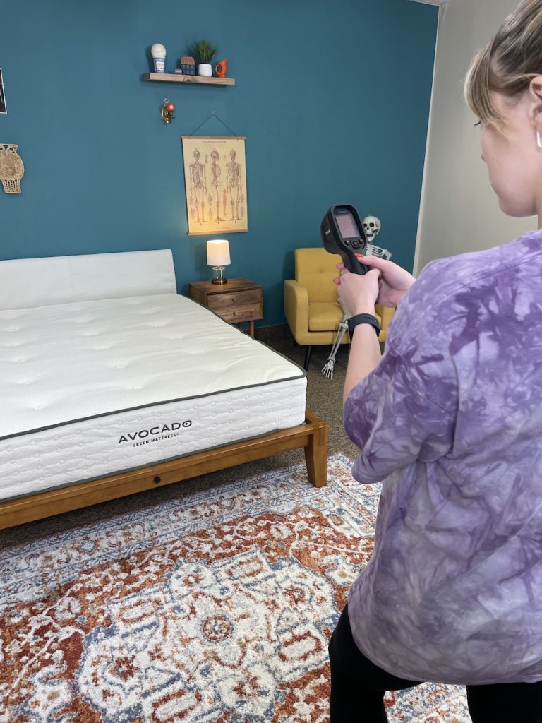 Testing the cooling of the Avocado Green Mattress