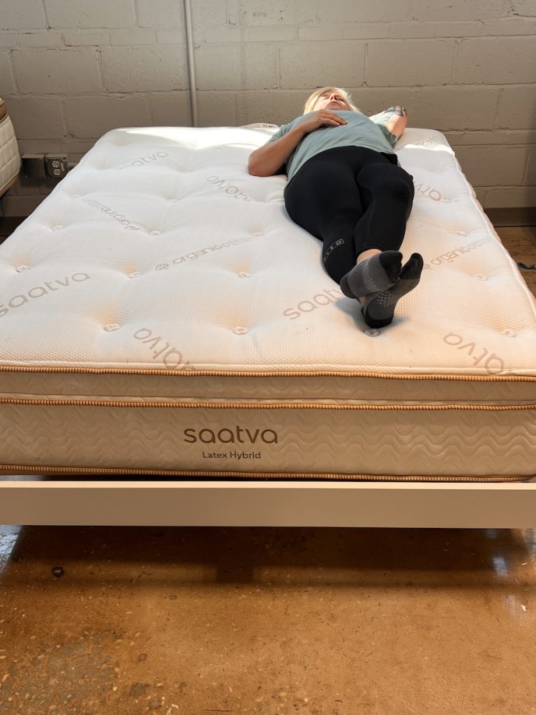 Saatva Latex Hybrid back sleeper testing