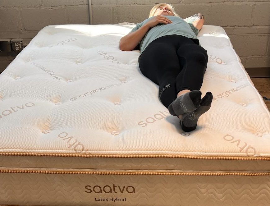 Saatva Latex Hybrid back sleeper testing